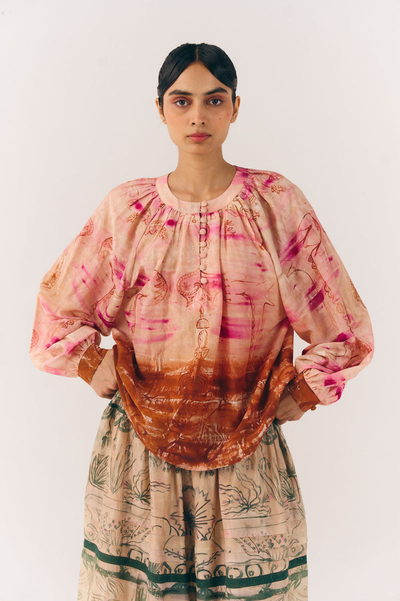 Lido Top-Sai cotton silk top and shirts by CORD in multi-color for women in Singapore