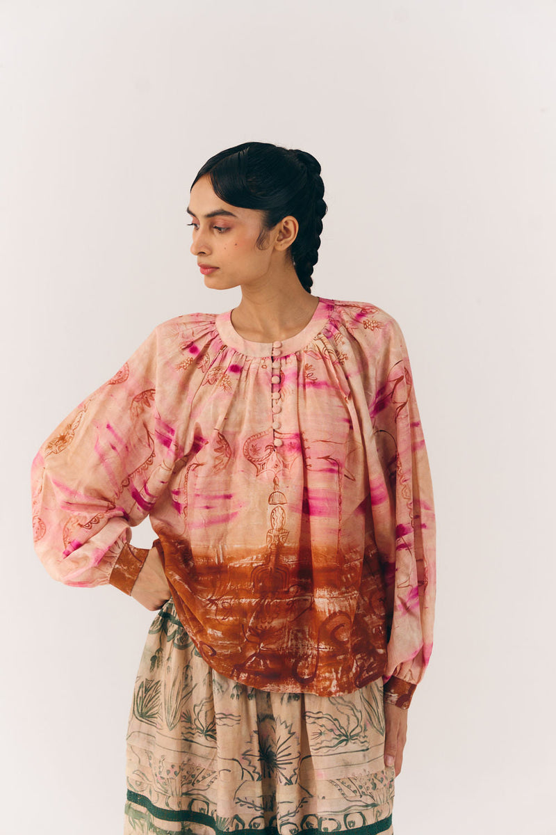 Lido Top-Sai cotton silk top and shirts by CORD in multi-color for women in Singapore