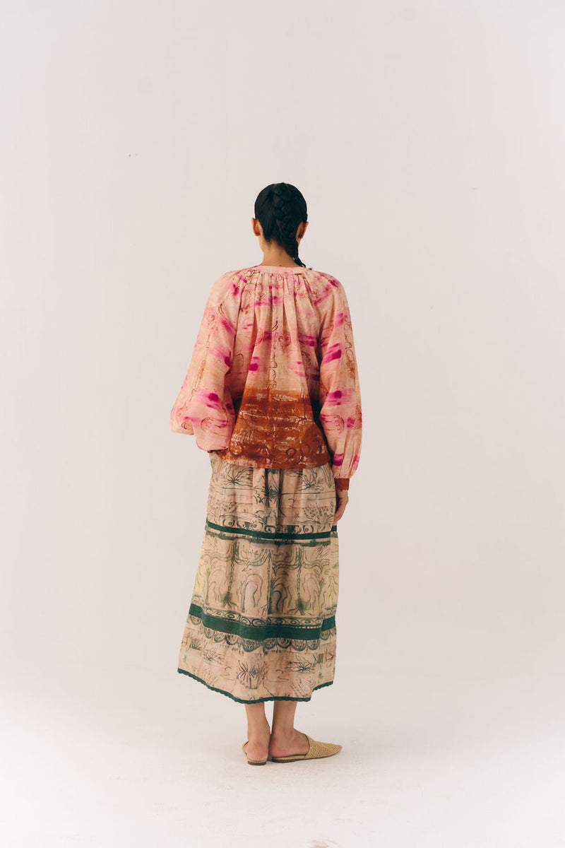 Lido Set-Sai cotton silk co-ord set by CORD in multi-color for women in Singapore
