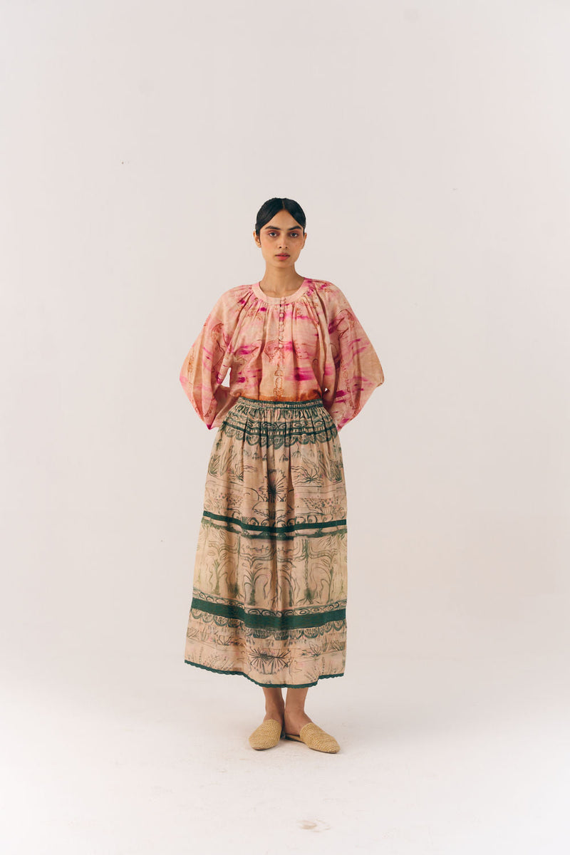 Lido Set-Sai cotton silk co-ord set by CORD in multi-color for women in Singapore