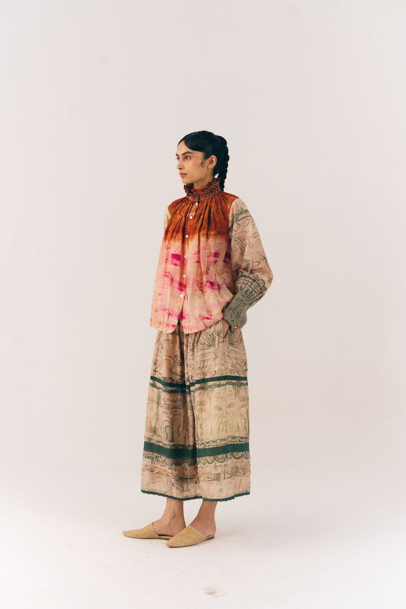 Farmer Set-Sai cotton silk co-ord set by CORD in multi-color for women in Singapore