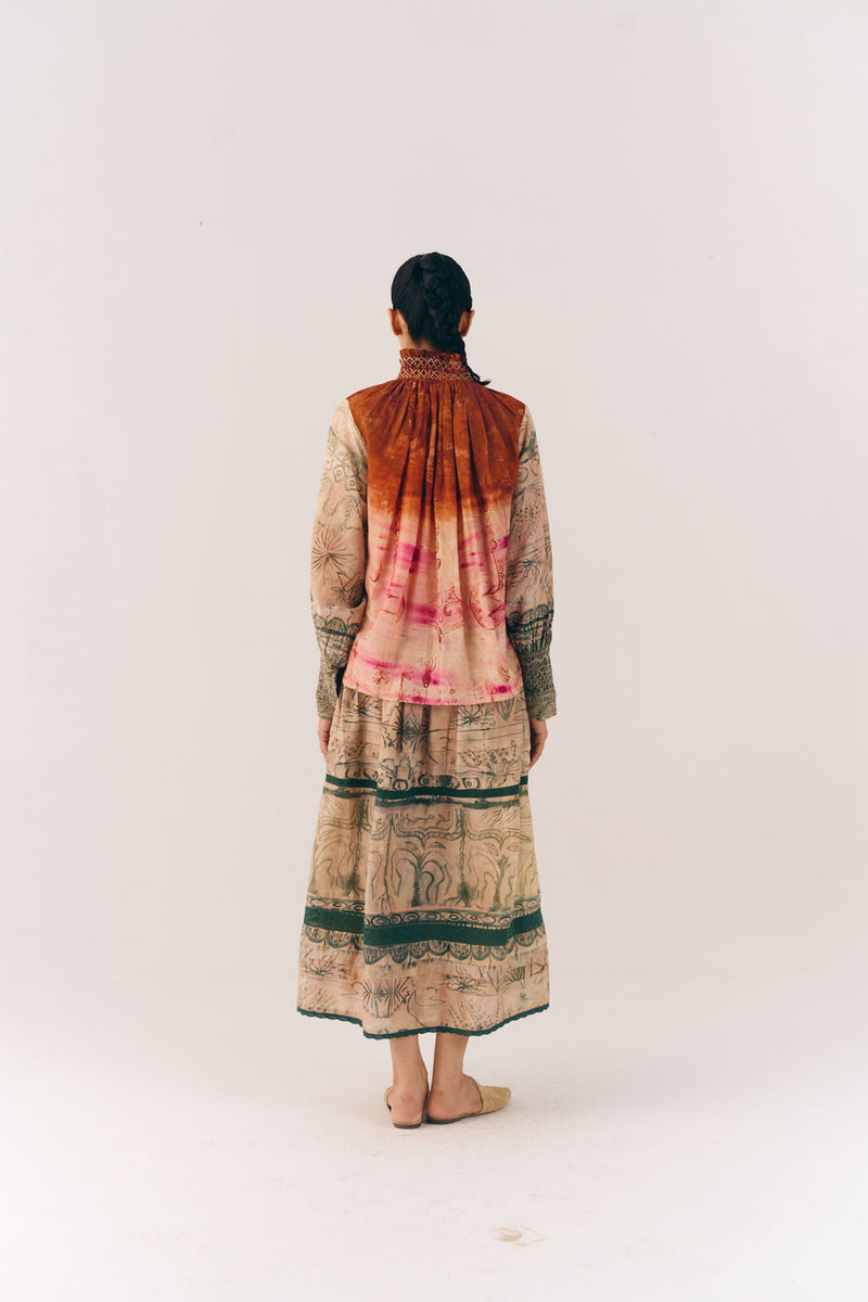 Farmer Set-Sai cotton silk co-ord set by CORD in multi-color for women in Singapore