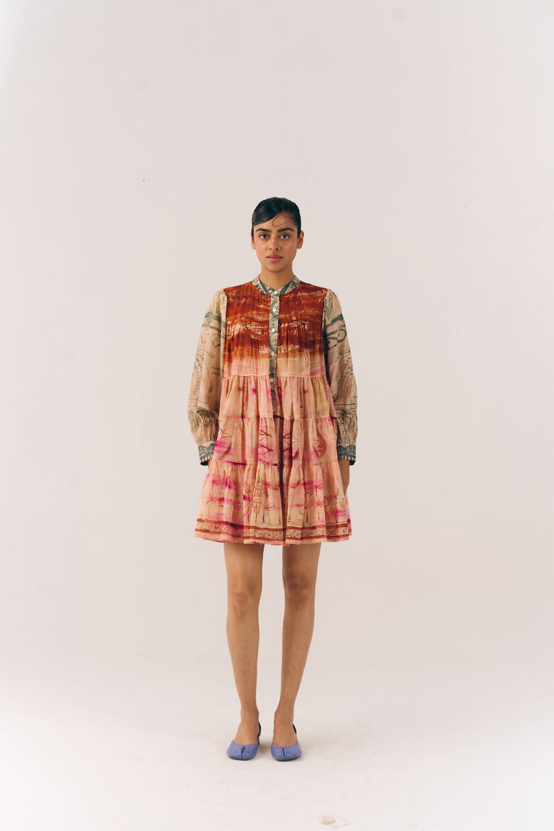 Tier Dress-Sai cotton dress by CORD in multi-color for women in Singapore