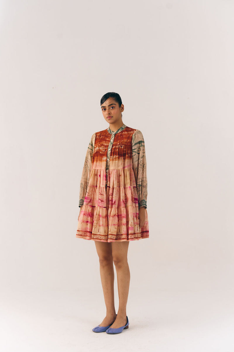 Tier Dress-Sai cotton dress by CORD in multi-color for women in Singapore