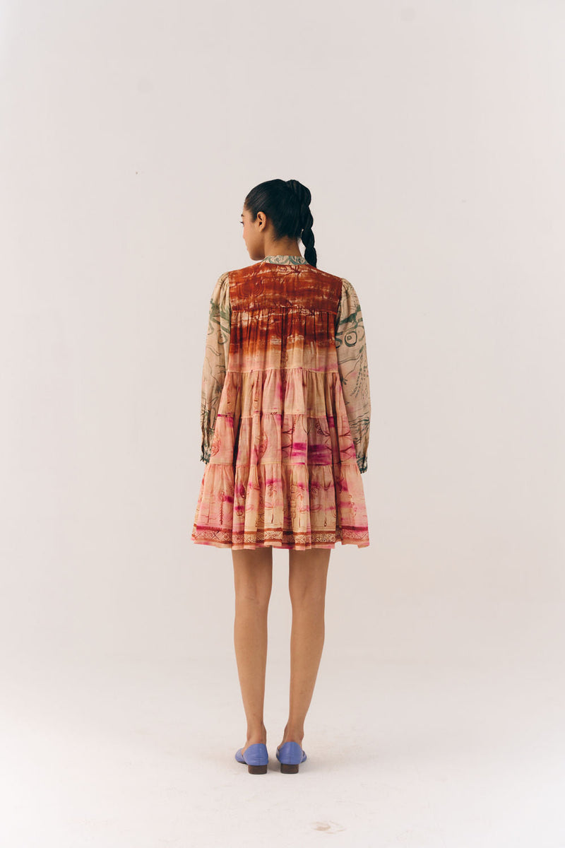 Tier Dress-Sai cotton dress by CORD in multi-color for women in Singapore