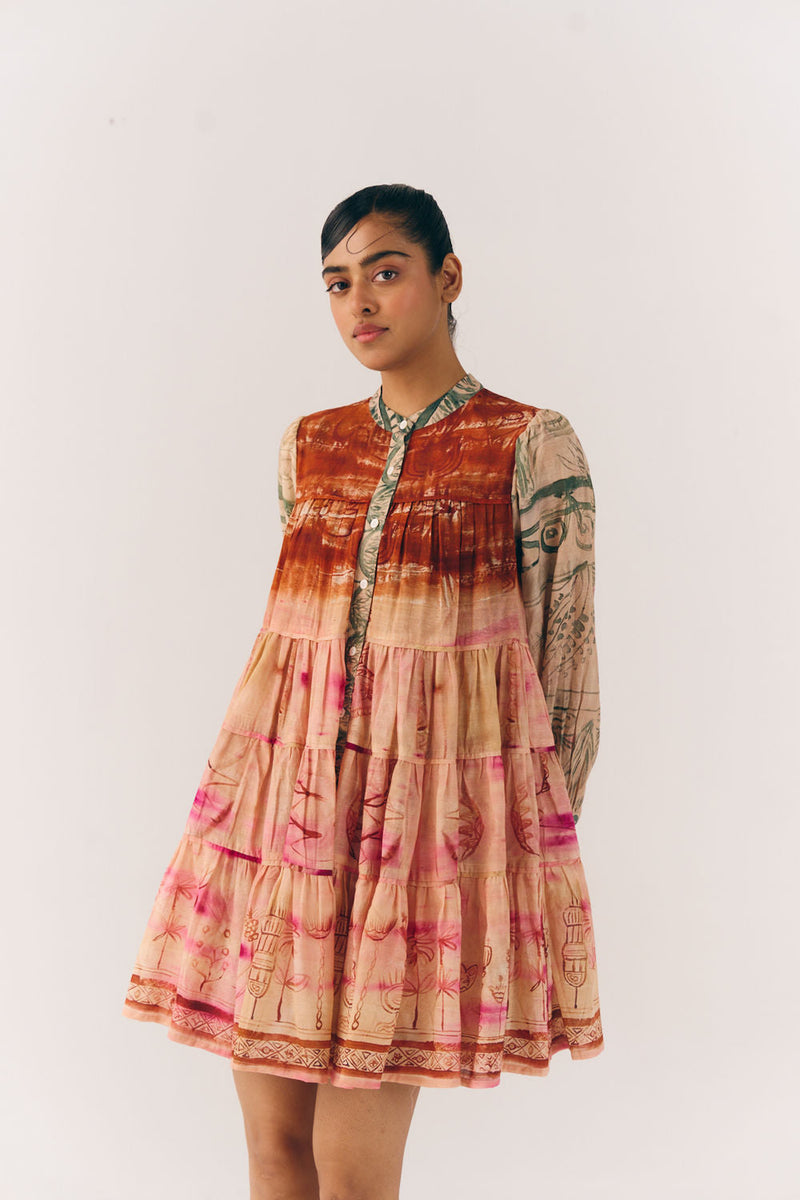 Tier Dress-Sai cotton dress by CORD in multi-color for women in Singapore