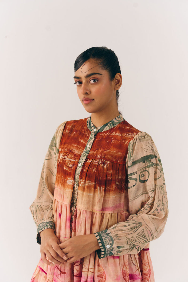 Tier Dress-Sai cotton dress by CORD in multi-color for women in Singapore