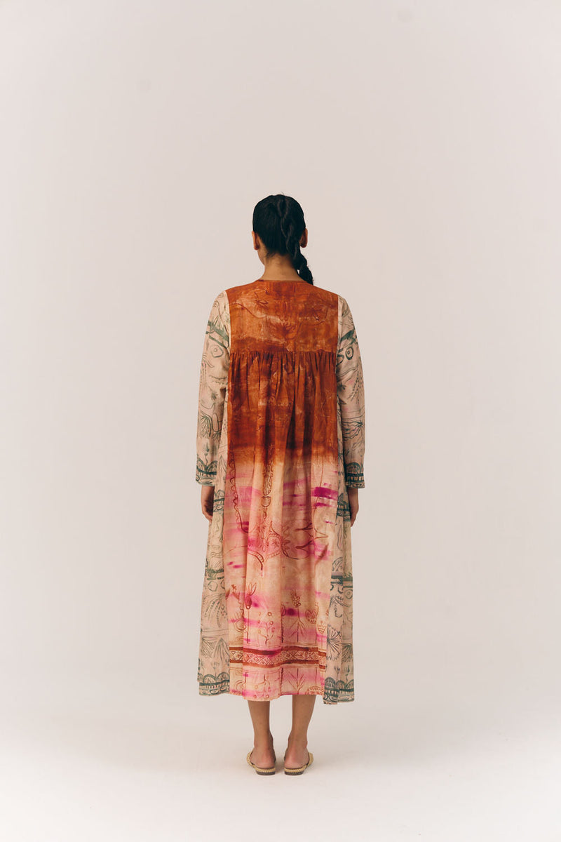 Frida Dress-Sai cotton silk dress by CORD in multi-color for women in Singapore