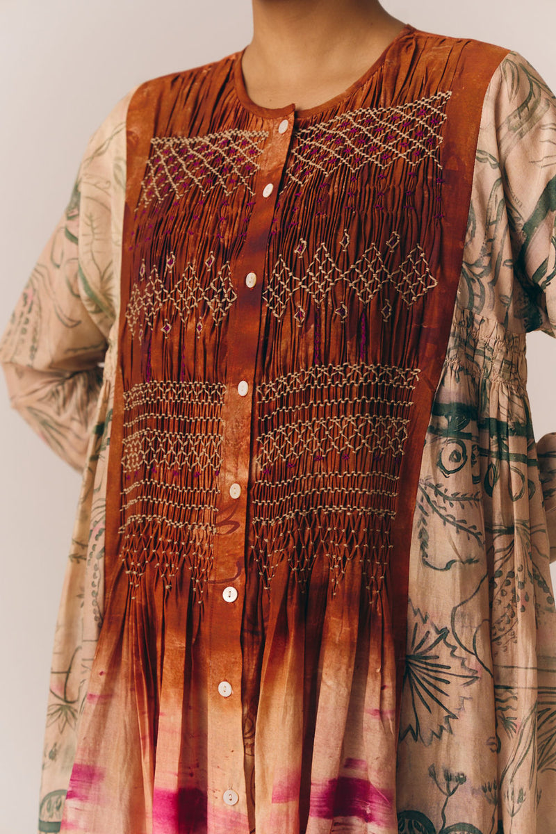 Frida Dress-Sai cotton silk dress by CORD in multi-color for women in Singapore