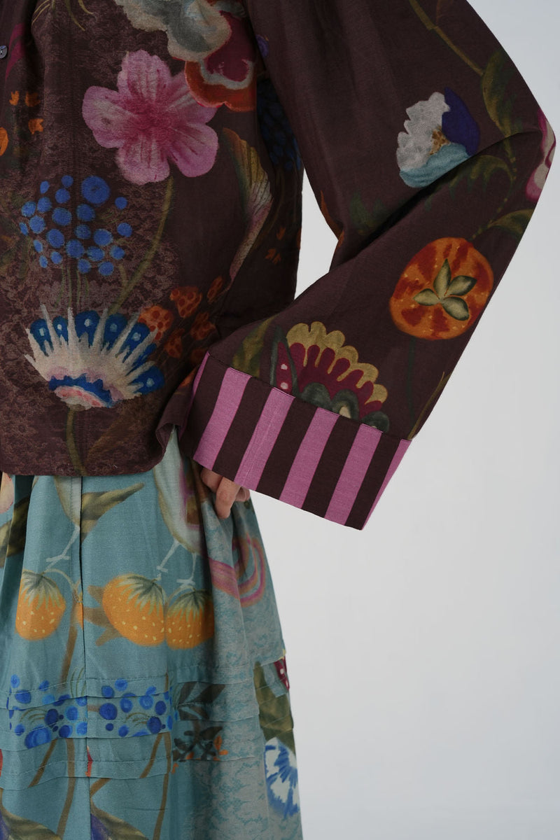 Elsa Top-Floret cotton top and shirts by CORD in multi-color for women in Singapore