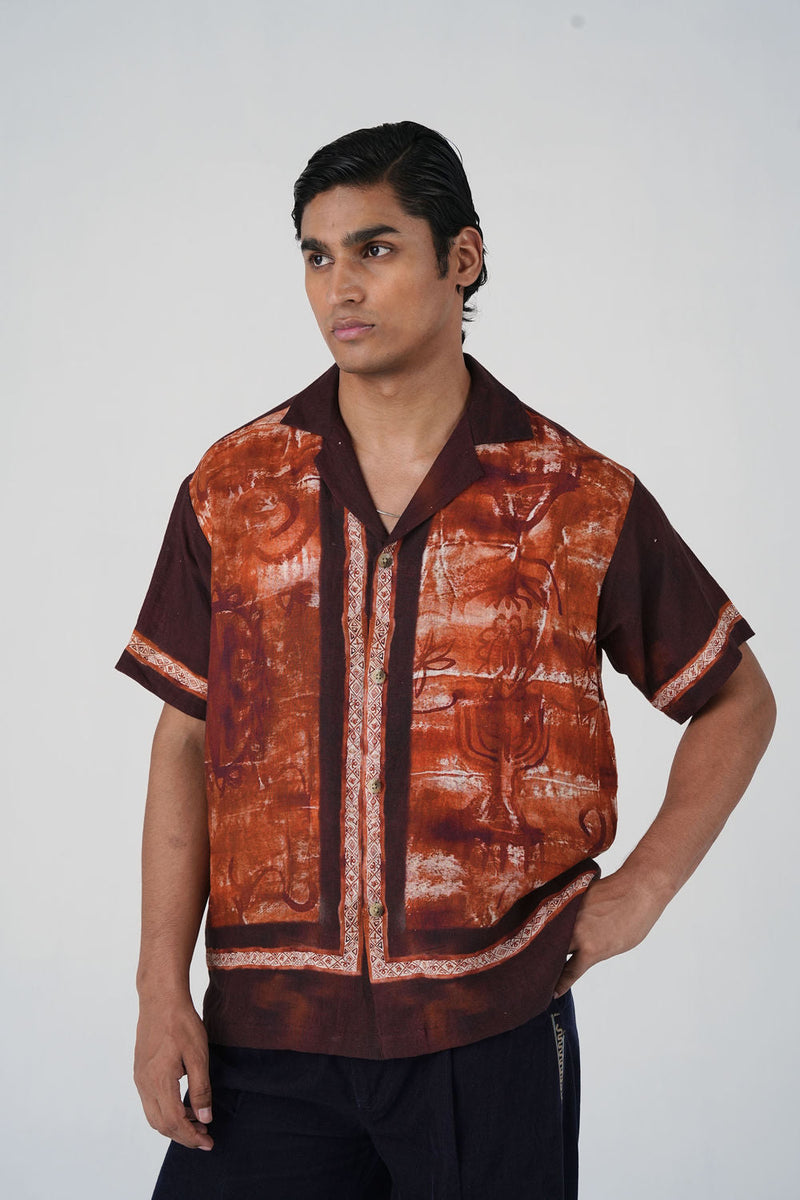 Unisex Oversized Shirt-Sai linen shirt by CORD MEN in multi-color for men in Singapore