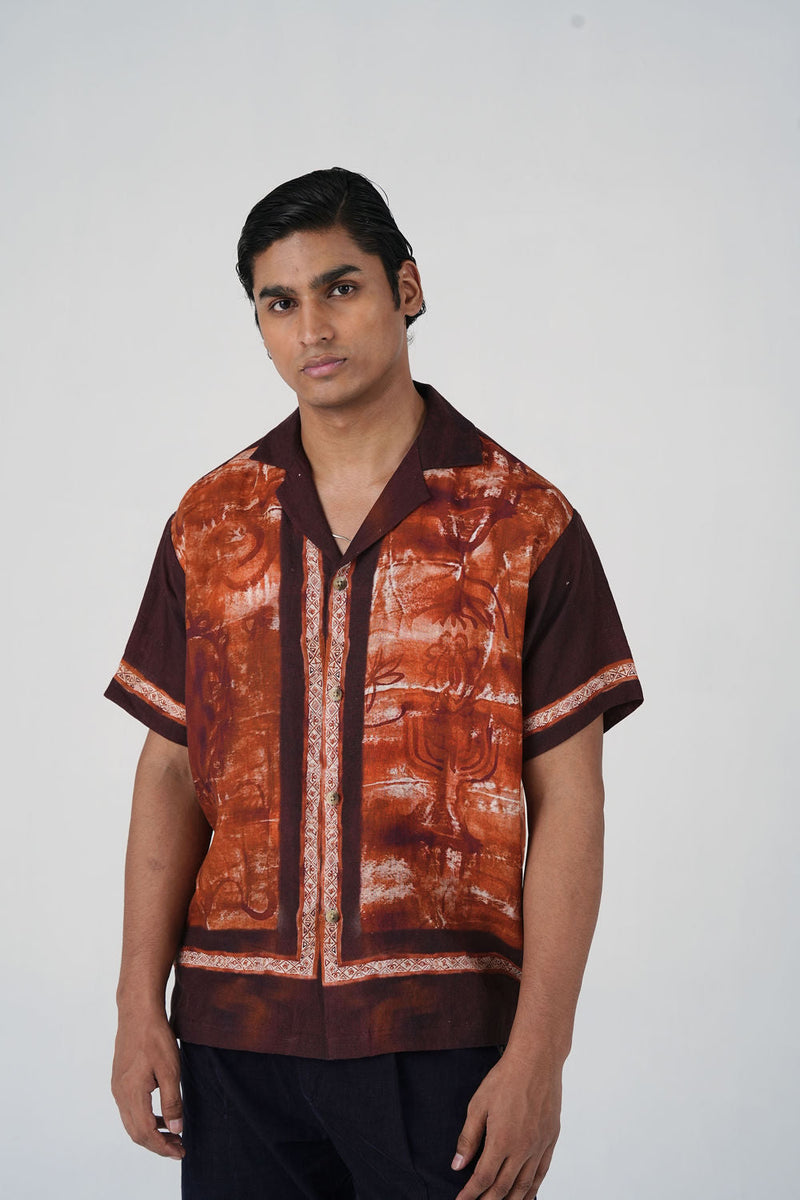 Unisex Oversized Shirt-Sai linen shirt by CORD MEN in multi-color for men in Singapore