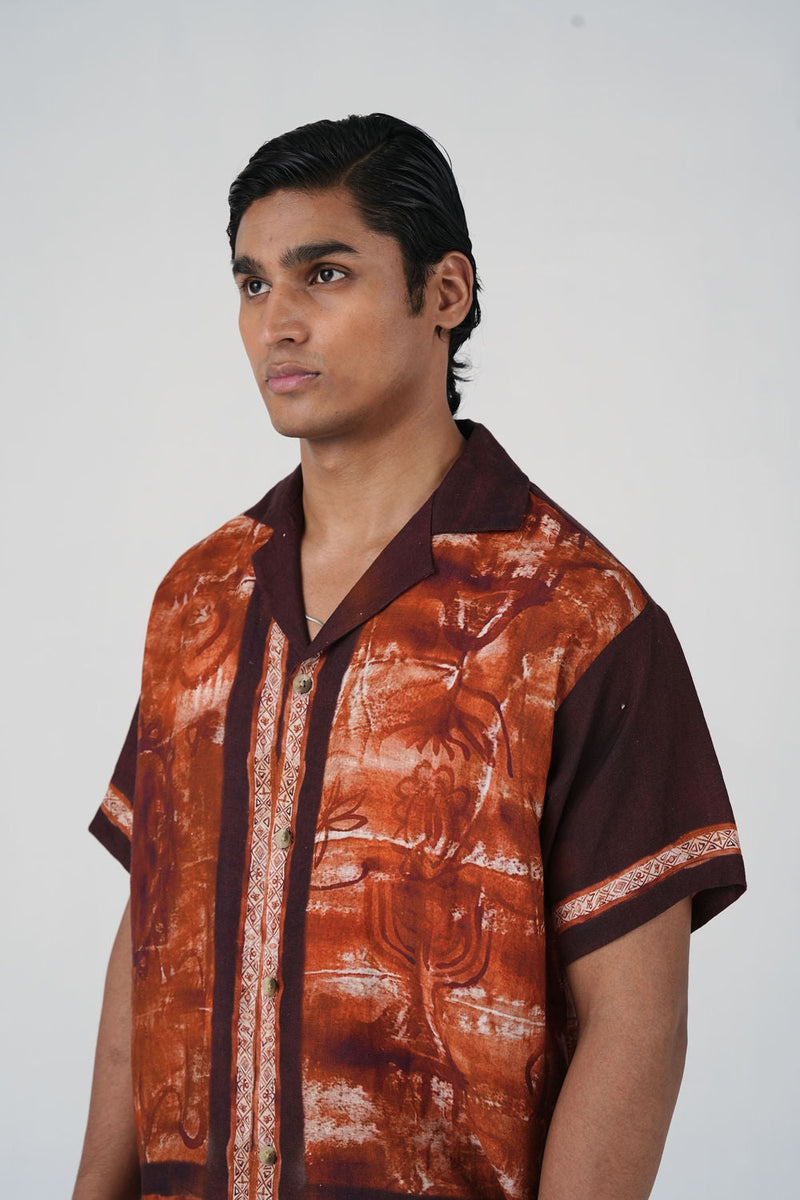 Unisex Oversized Shirt-Sai linen shirt by CORD MEN in multi-color for men in Singapore