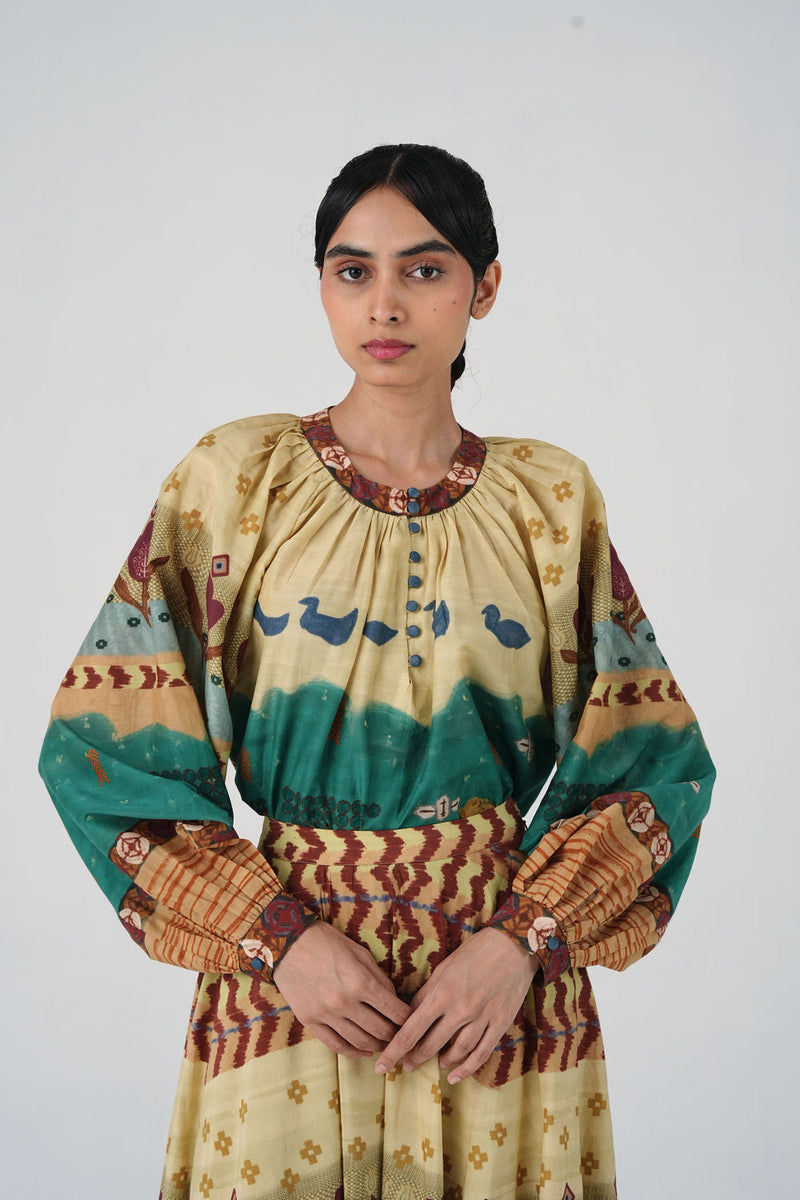 Lido Top-Fresco cotton top and shirts by CORD in multi-color for women in Singapore