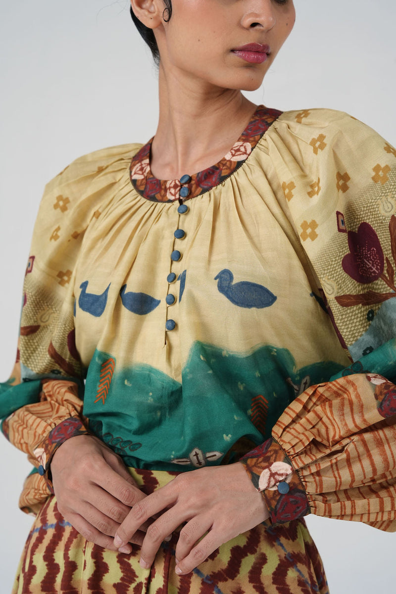 Lido Top-Fresco cotton top and shirts by CORD in multi-color for women in Singapore