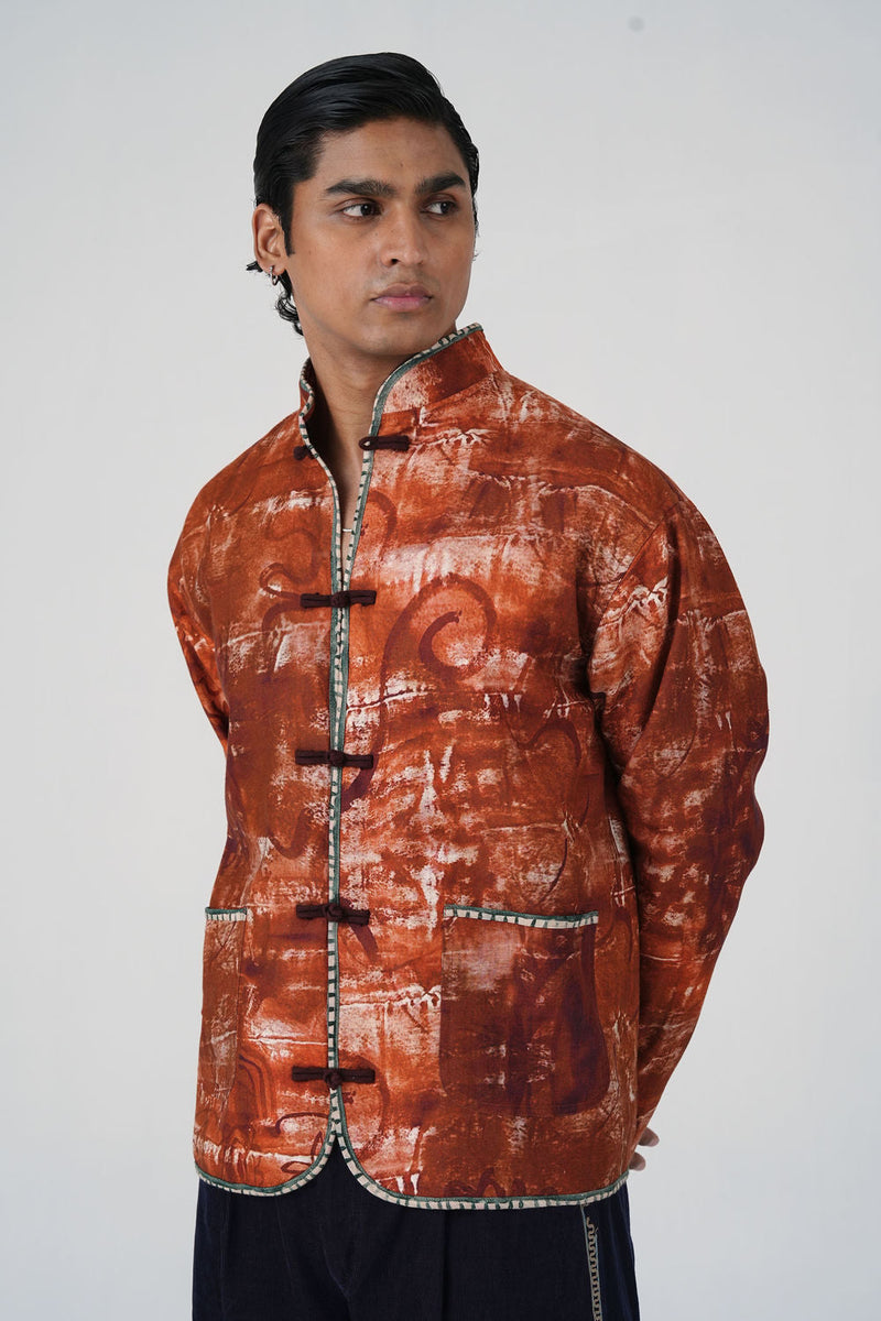 Knot Jacket-Sai linen jacket by CORD MEN in multi-color for men in Singapore