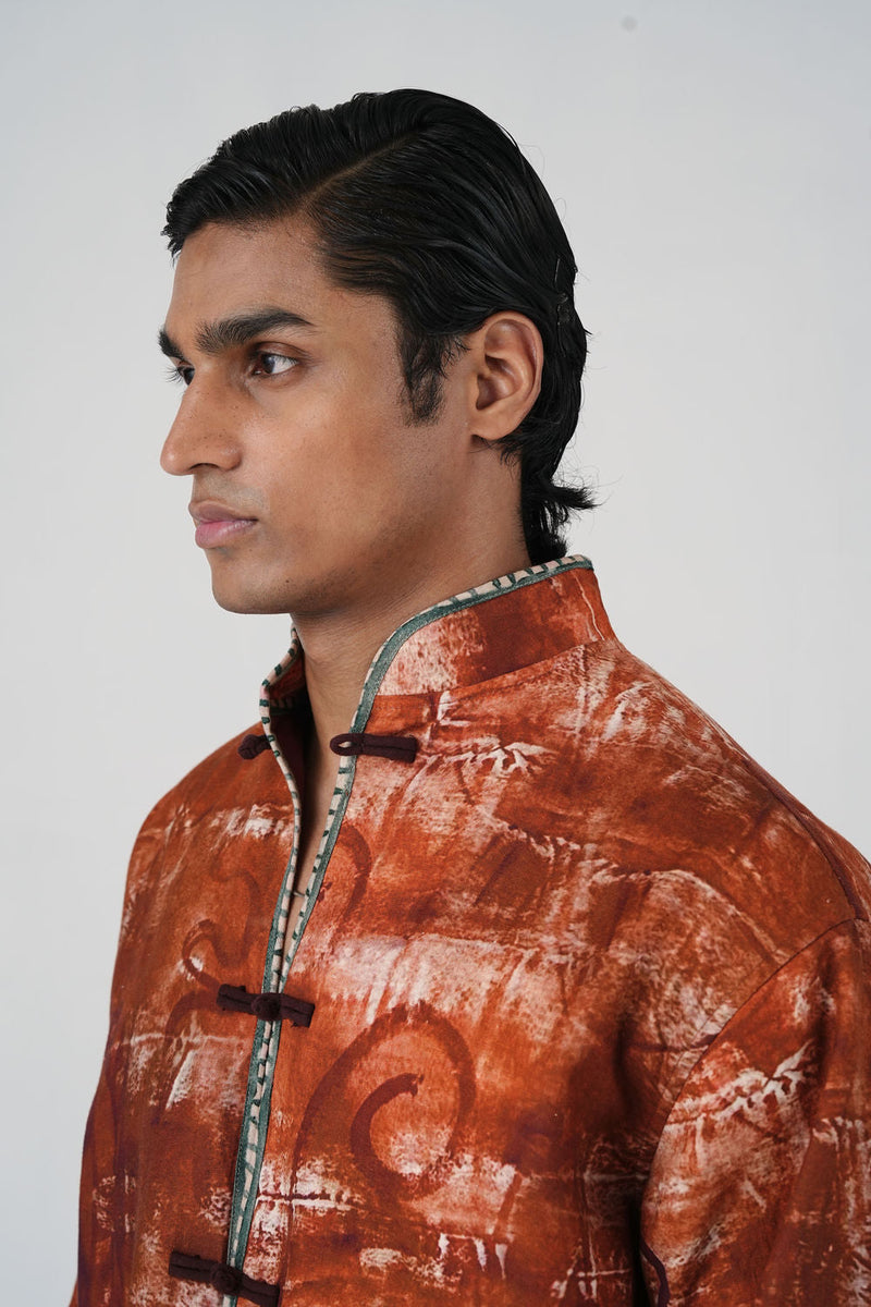 Knot Jacket-Sai linen jacket by CORD MEN in multi-color for men in Singapore
