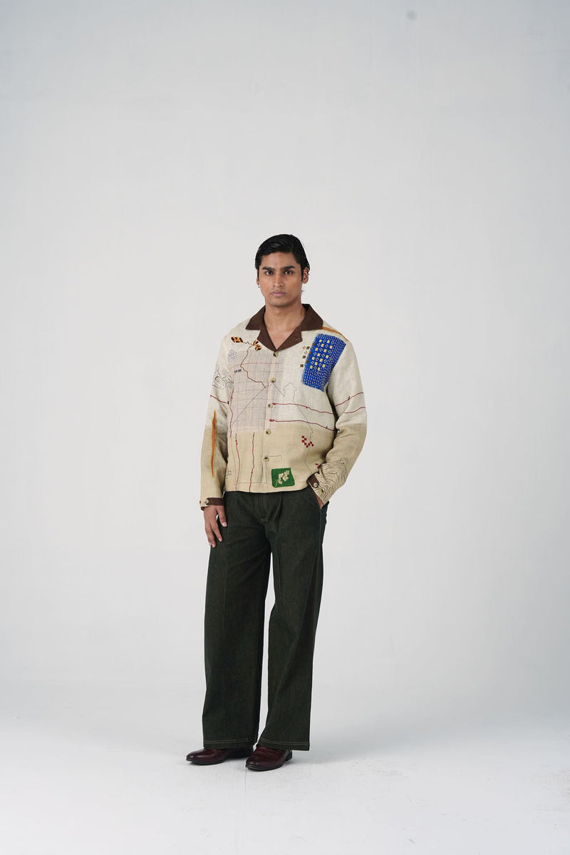 Archive Set-Mood Board linen co-ord set by CORD MEN in multi-color for men in Singapore