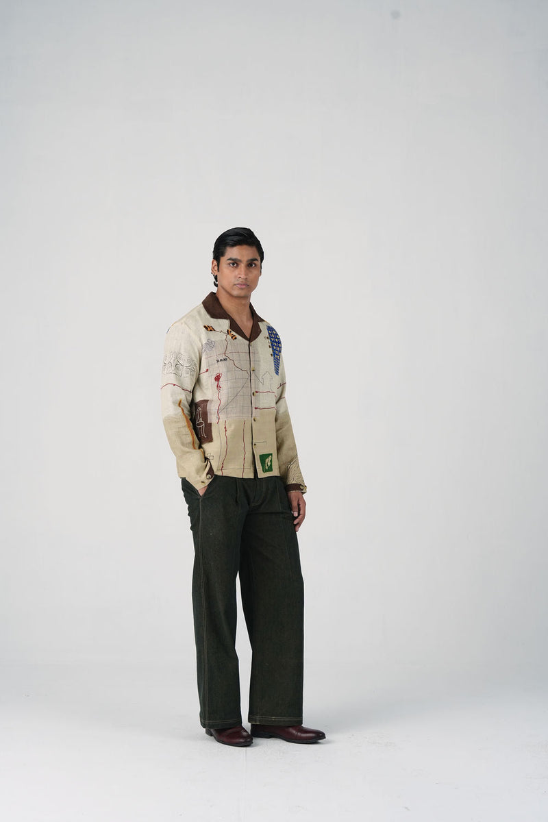 Archive Set-Mood Board linen co-ord set by CORD MEN in multi-color for men in Singapore