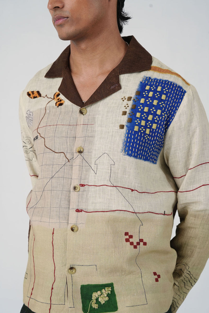 Archive Jacket-Mood Board linen jacket by CORD MEN in multi-color for men in Singapore