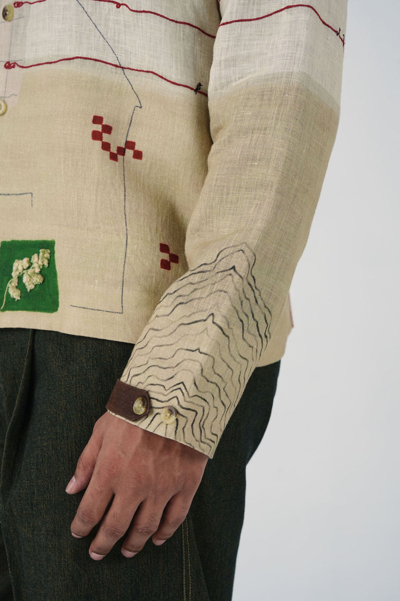 Archive Jacket-Mood Board linen jacket by CORD MEN in multi-color for men in Singapore