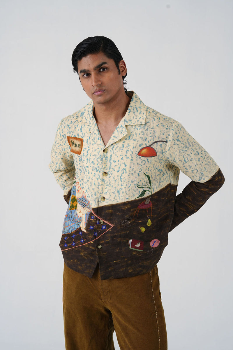 Archive Jacket-Comic Book linen jacket by CORD MEN in multi-color for men in Singapore