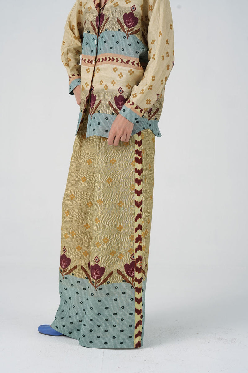 Lounge Set-Fresco linen co-ord set by CORD in multi-color for women in Singapore