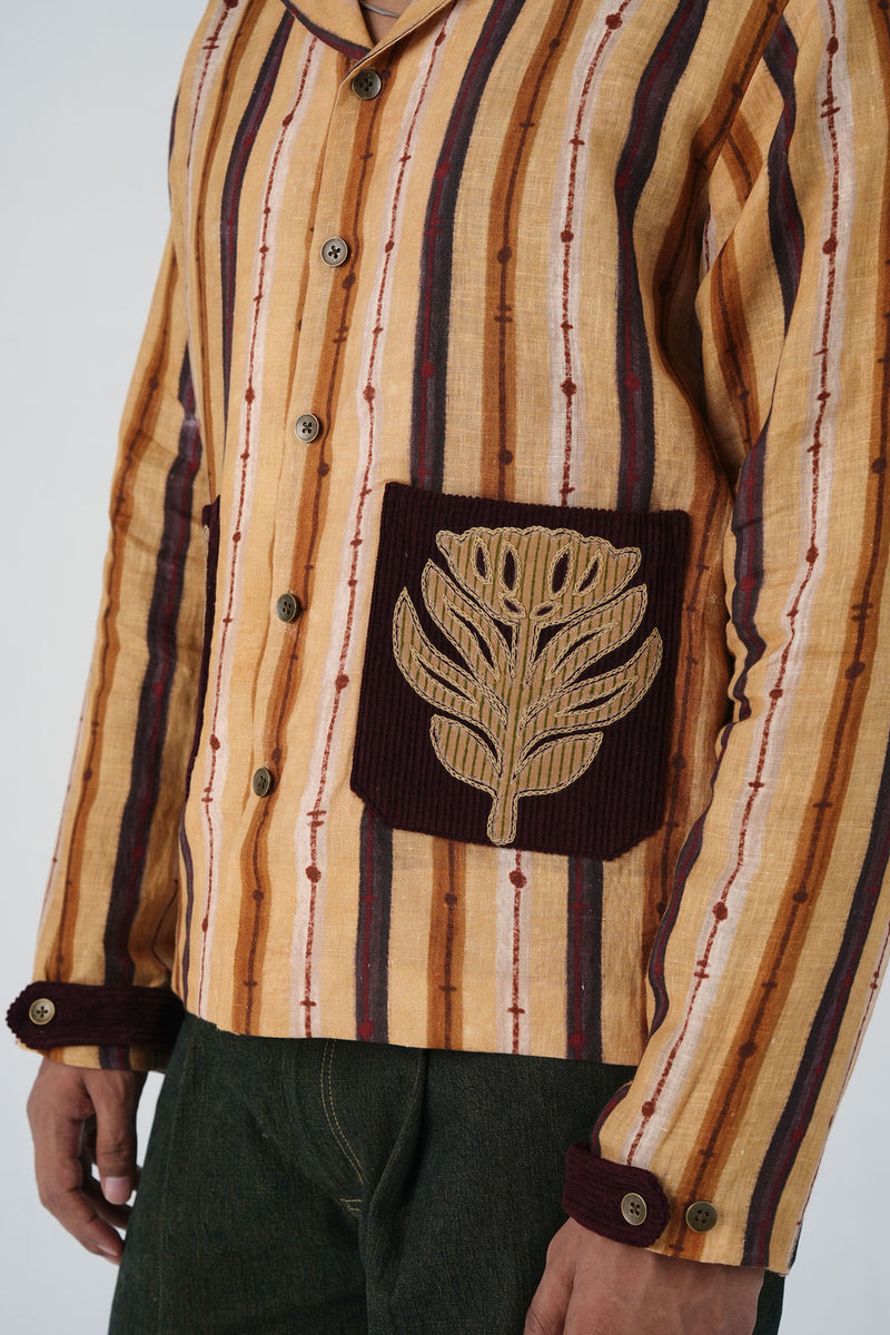 Archive Jacket-70'S Striper linen jacket by CORD MEN in multi-color for men in Singapore