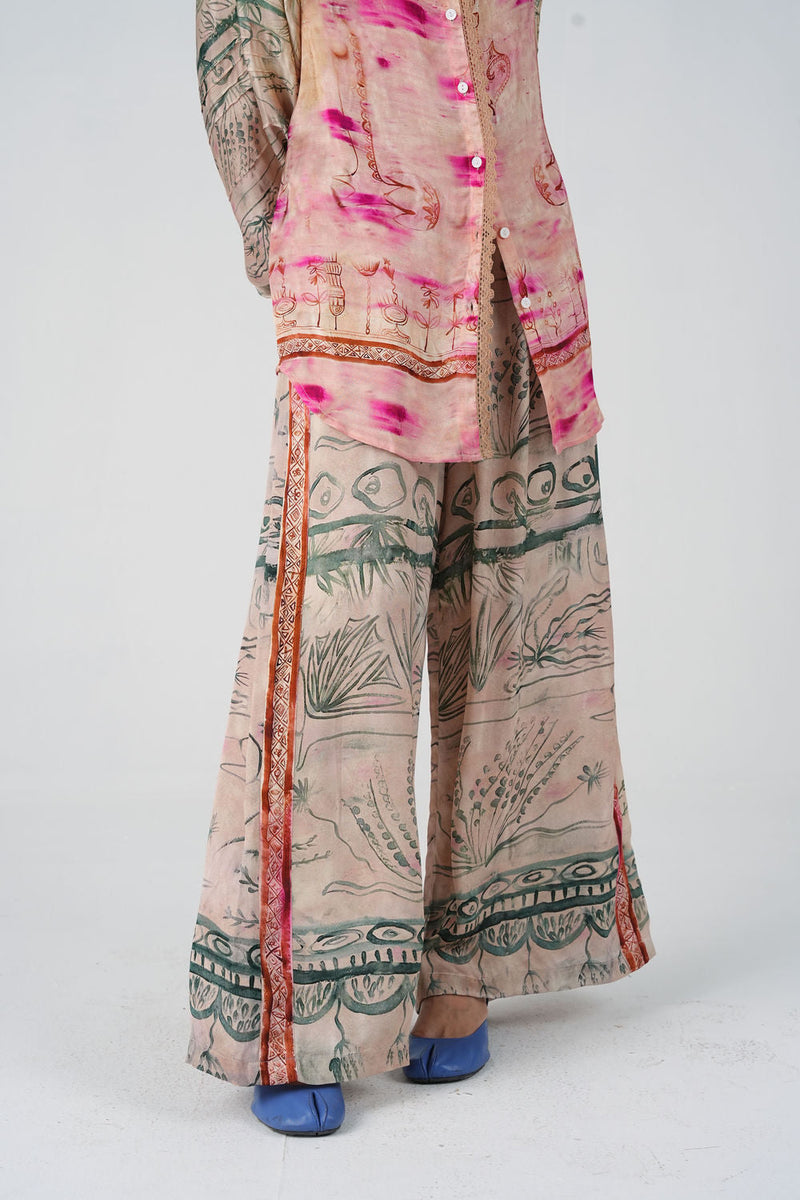 Pareo Pant-Sai satin pant/trouser by CORD in multi-color for women in Singapore