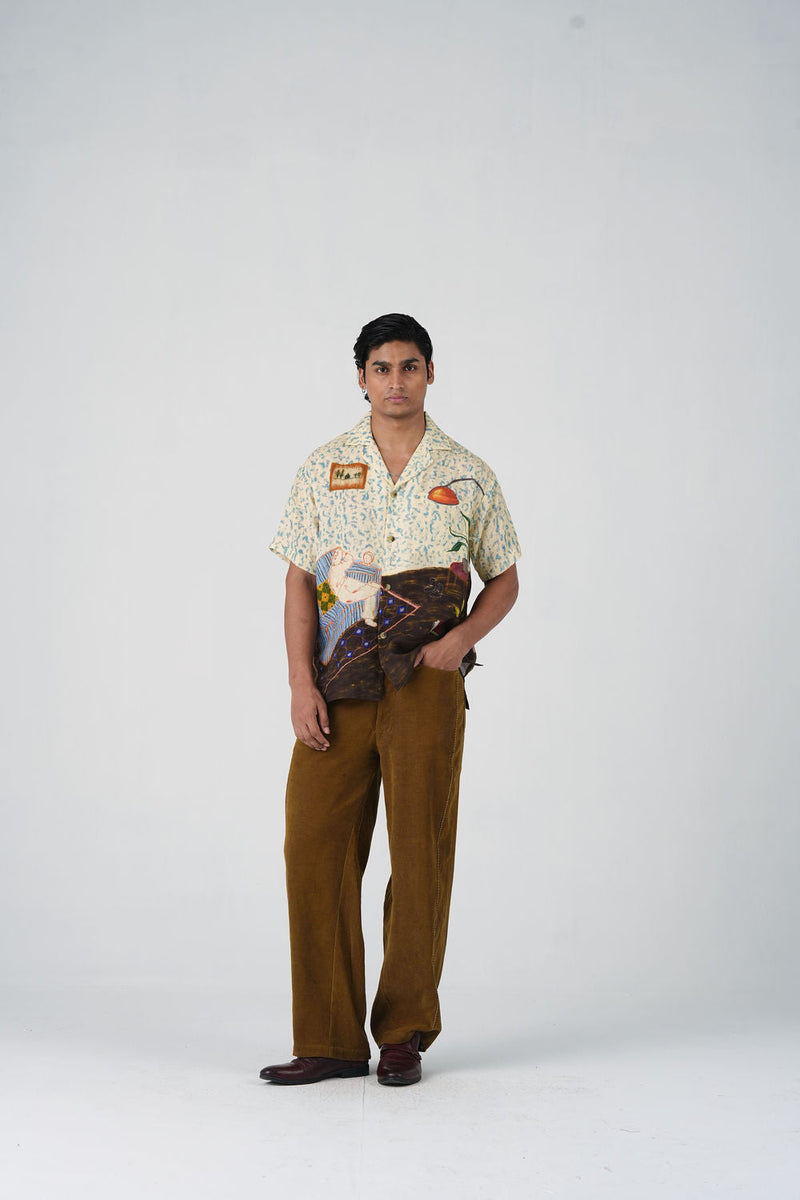 Unisex Shirt-Comic Book linen shirt by CORD MEN in multi-color for men in Singapore