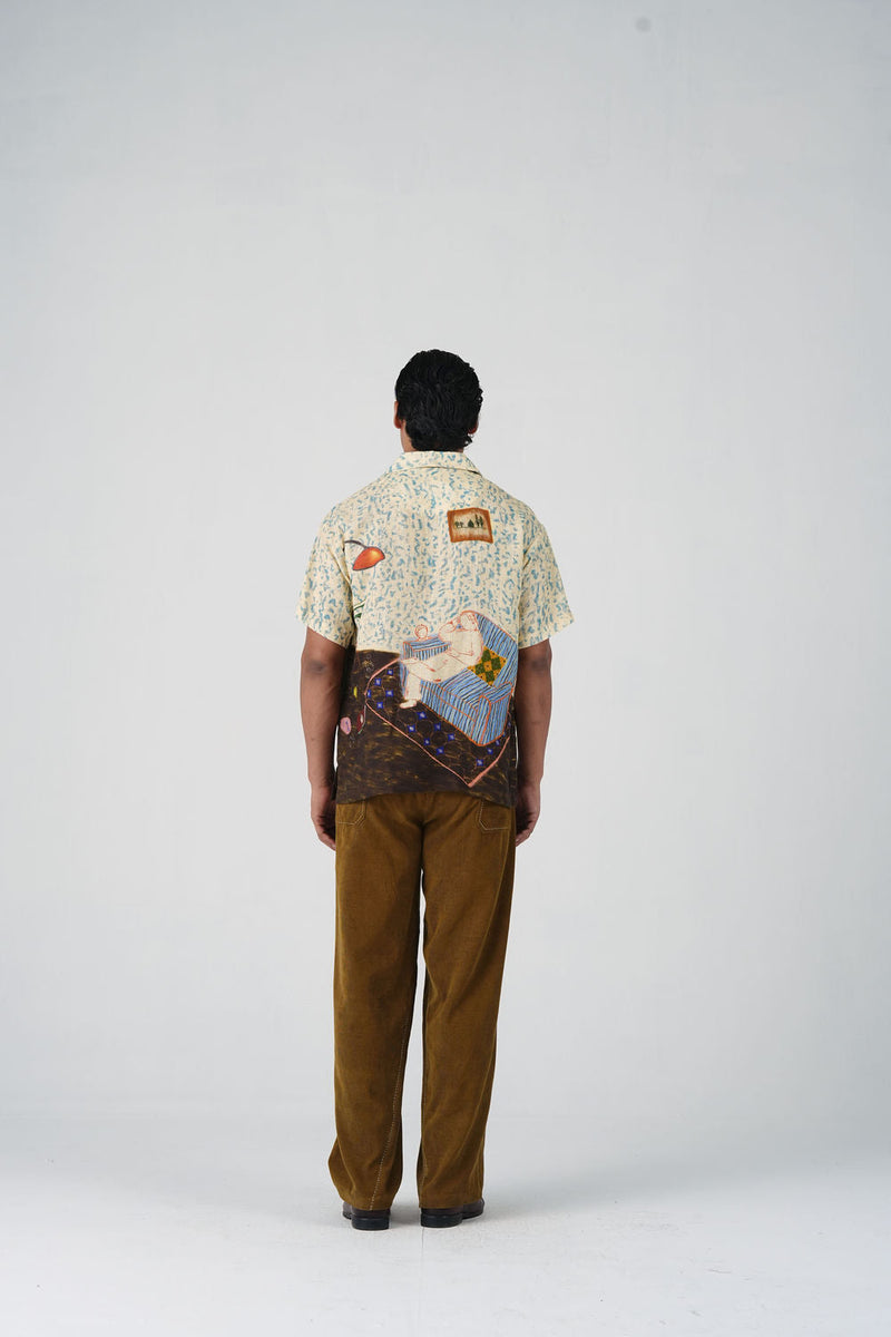 Unisex Shirt-Comic Book linen shirt by CORD MEN in multi-color for men in Singapore