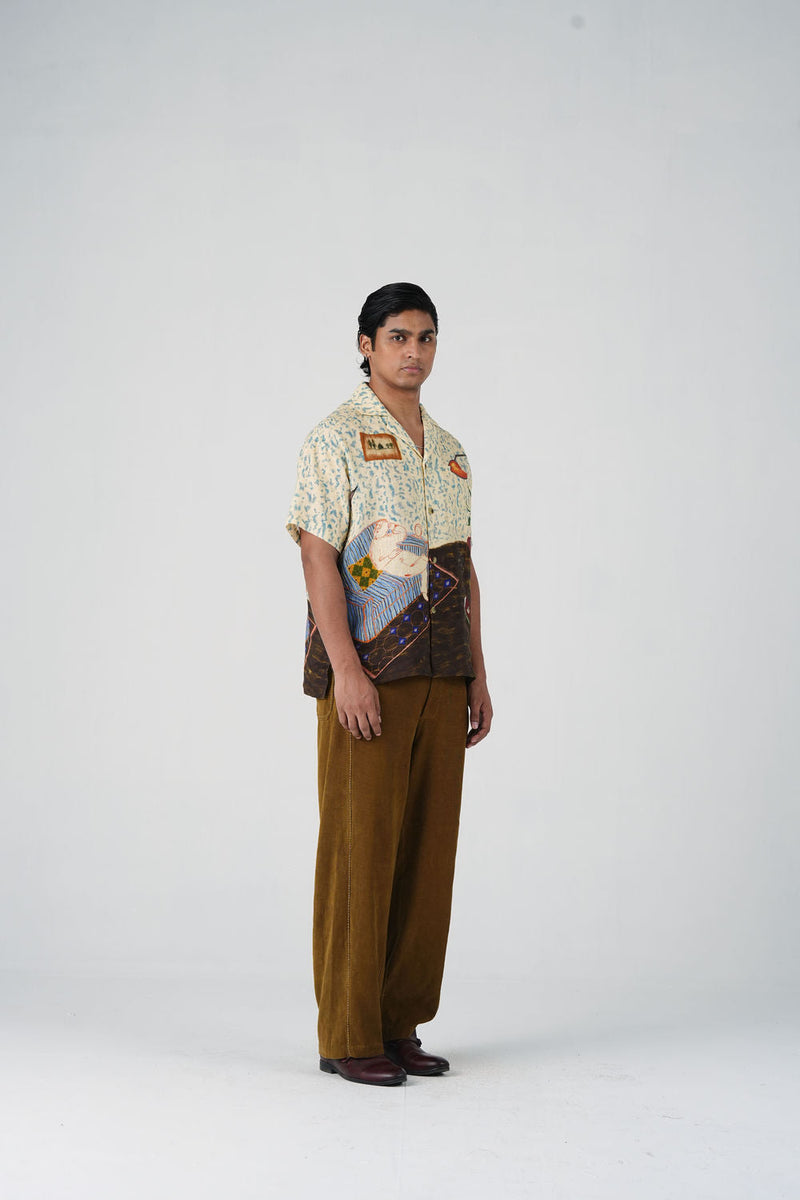 Unisex Shirt-Comic Book linen shirt by CORD MEN in multi-color for men in Singapore