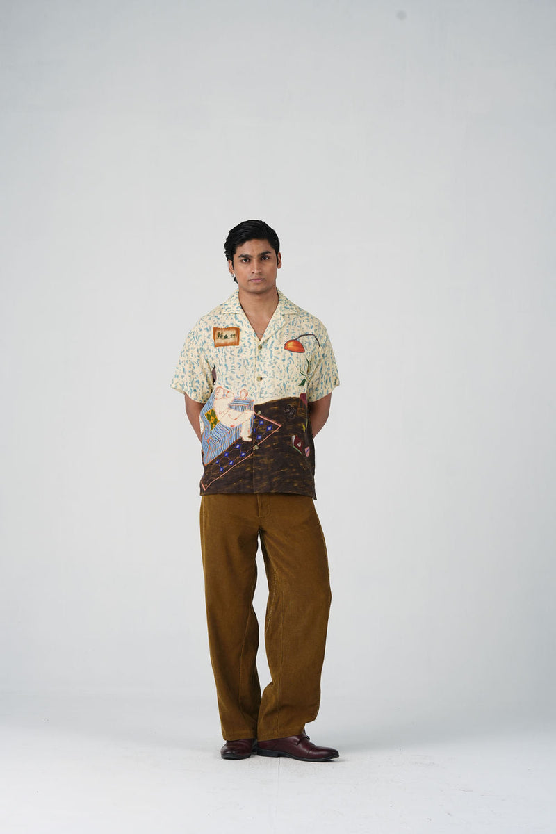 Unisex Shirt-Comic Book linen shirt by CORD MEN in multi-color for men in Singapore