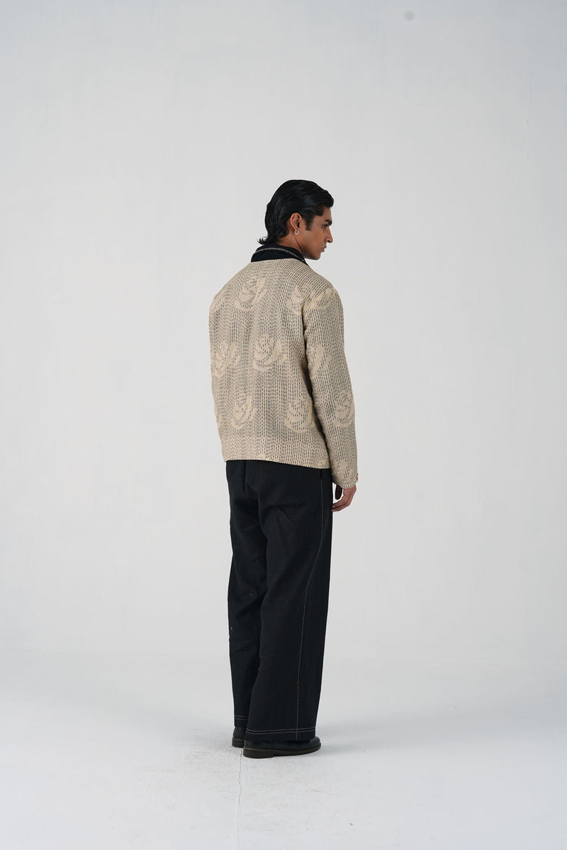 Archive Jacket-Striped Rose linen jacket by CORD MEN in multi-color for men in Singapore