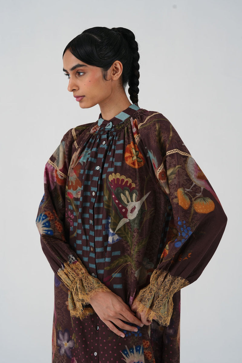 Chloe Dress-Floret cotton silk dress by CORD in multi-color for women in Singapore