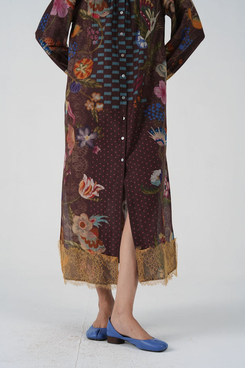 Chloe Dress-Floret cotton silk dress by CORD in multi-color for women in Singapore