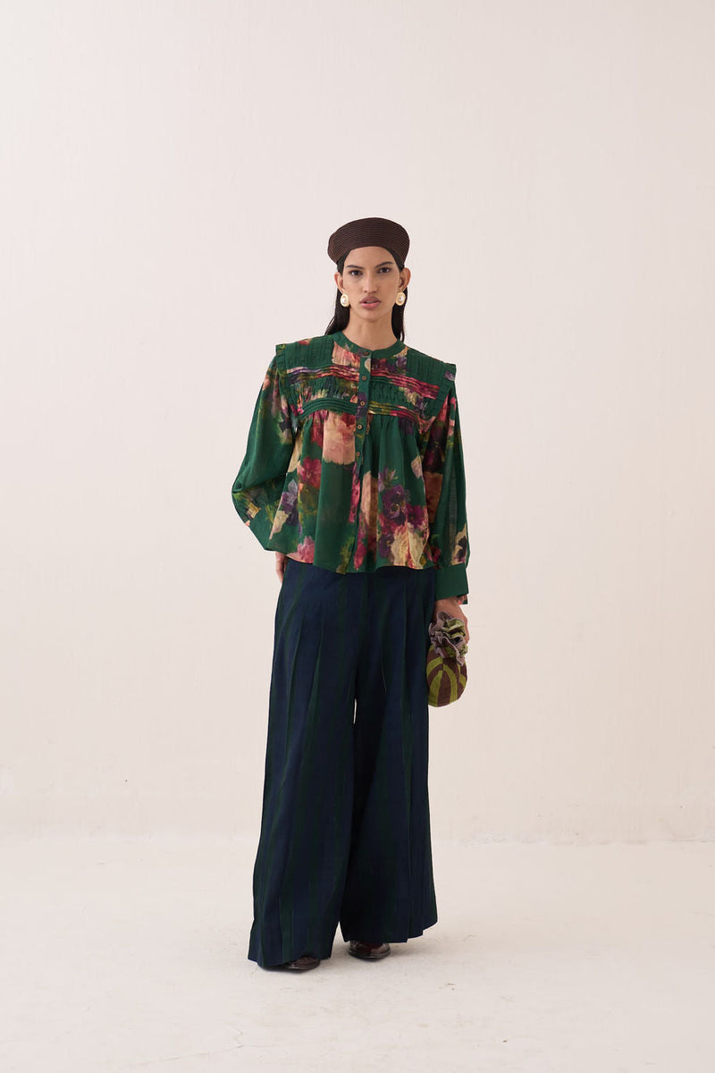 Rosé Mystic Top Set cotton dobby co-ord set by O'Frida in green for women in Singapore