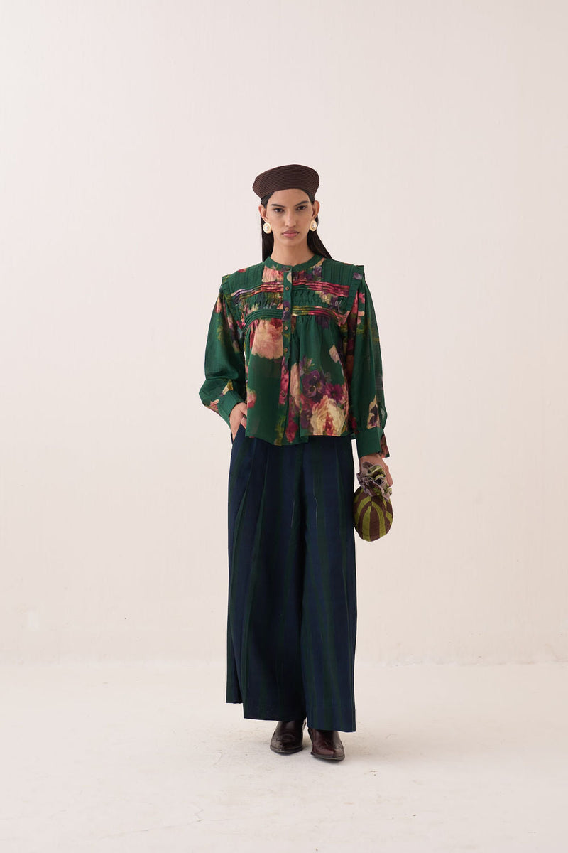 Rosé Mystic Top Set cotton dobby co-ord set by O'Frida in green for women in Singapore
