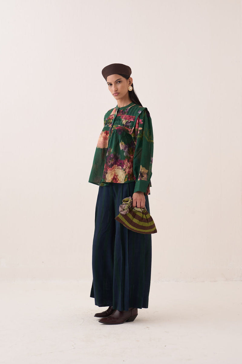 Rosé Mystic Top Set cotton dobby co-ord set by O'Frida in green for women in Singapore
