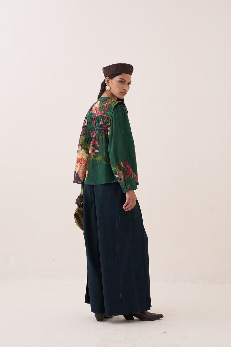 Rosé Mystic Top Set cotton dobby co-ord set by O'Frida in green for women in Singapore