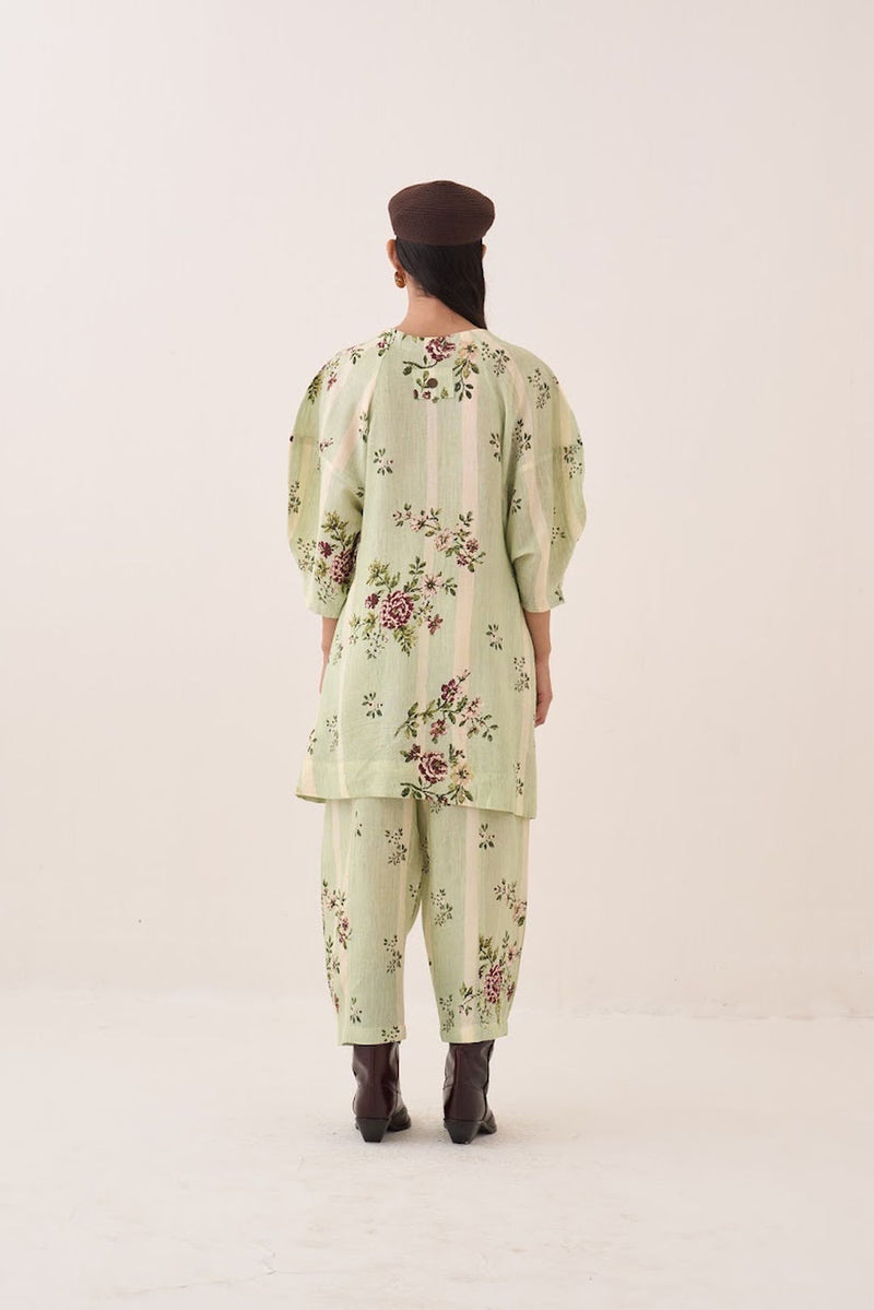 Bagiya BFN Pants cotton slub pant/trouser by O'Frida in green for women in Singapore