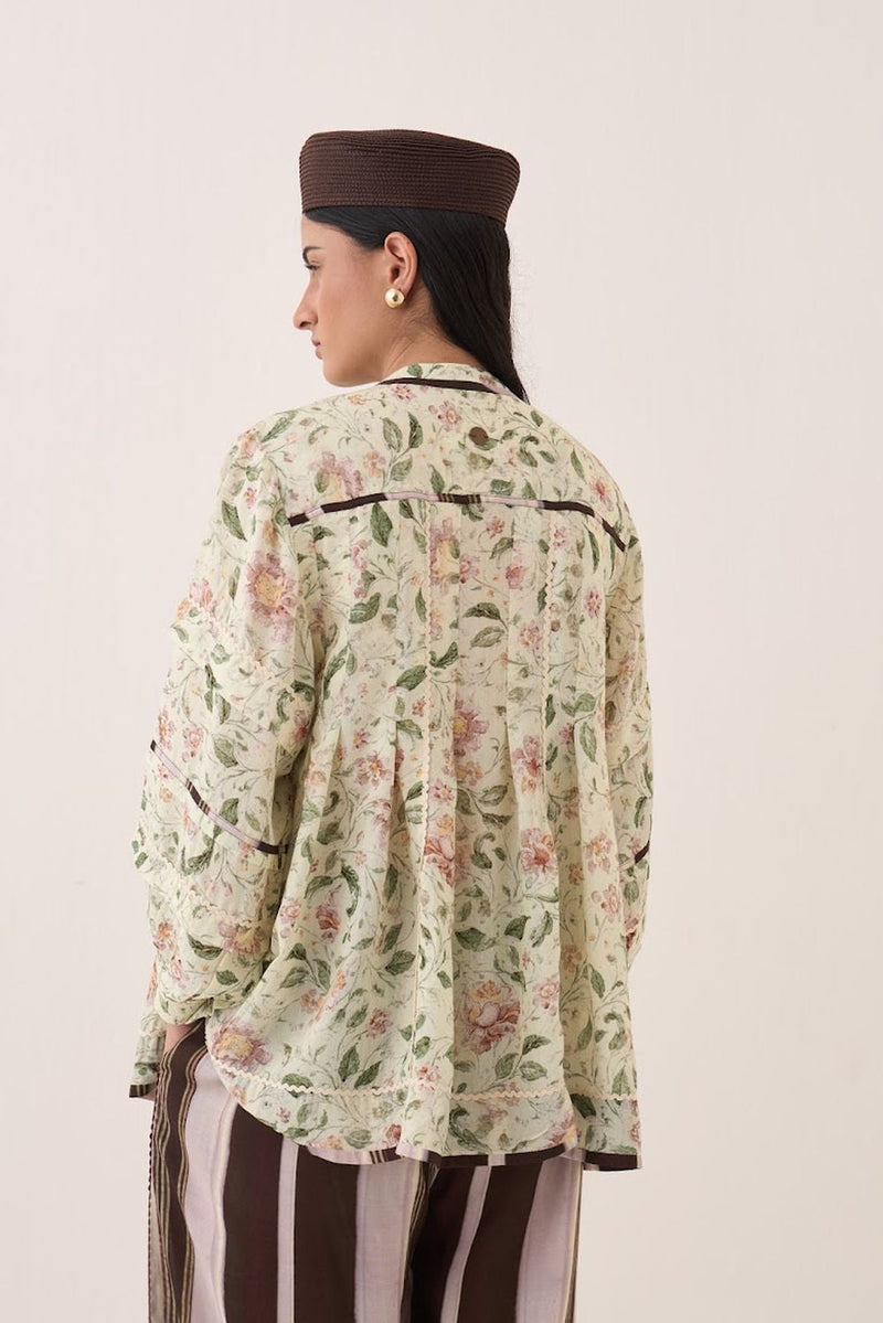 Gulzar Boheme Top Set bemberg muslin co-ord set by O'Frida in ivory for women in Singapore