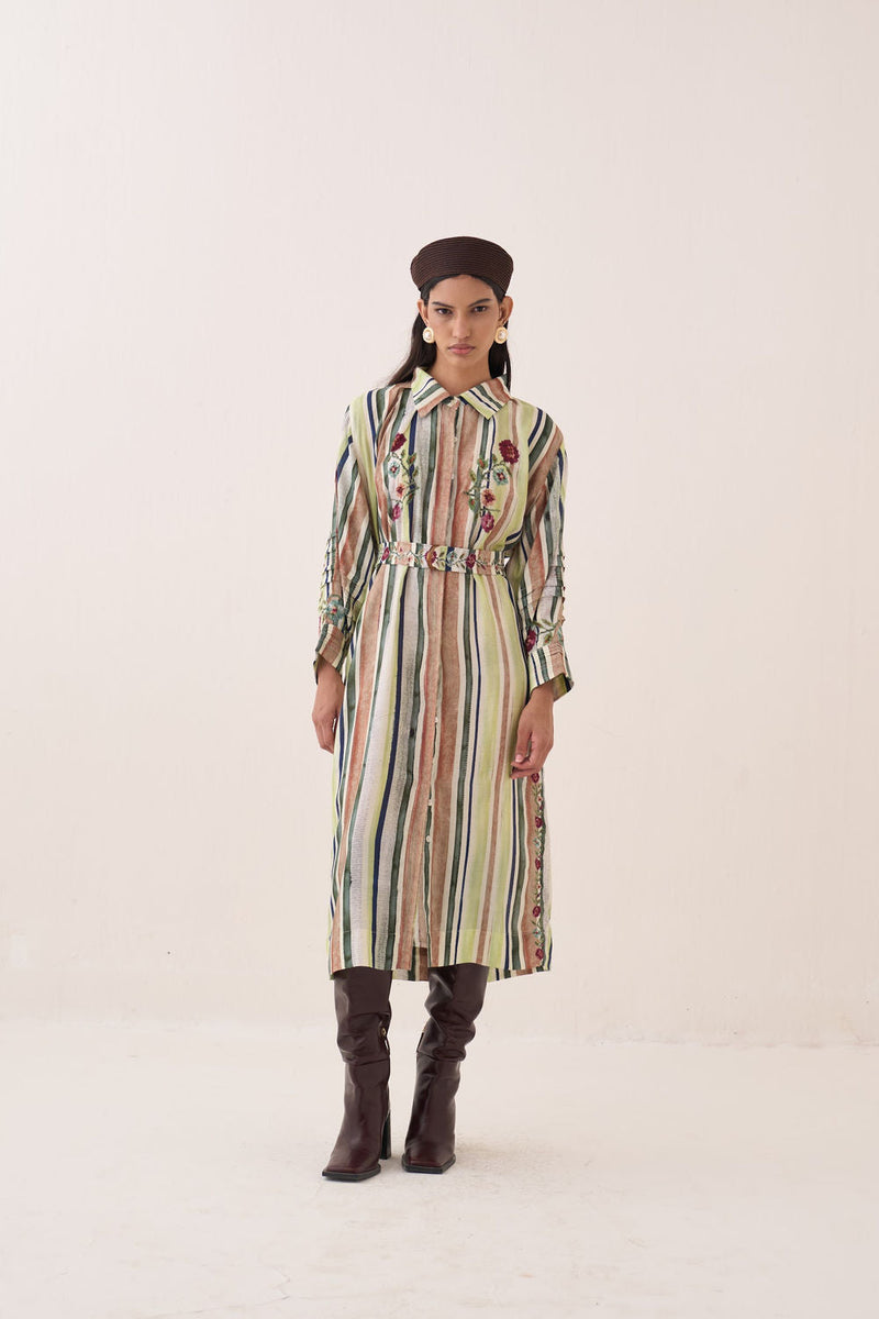 Rekha Belt bemberg muslin belts by O'Frida in green for women in Singapore