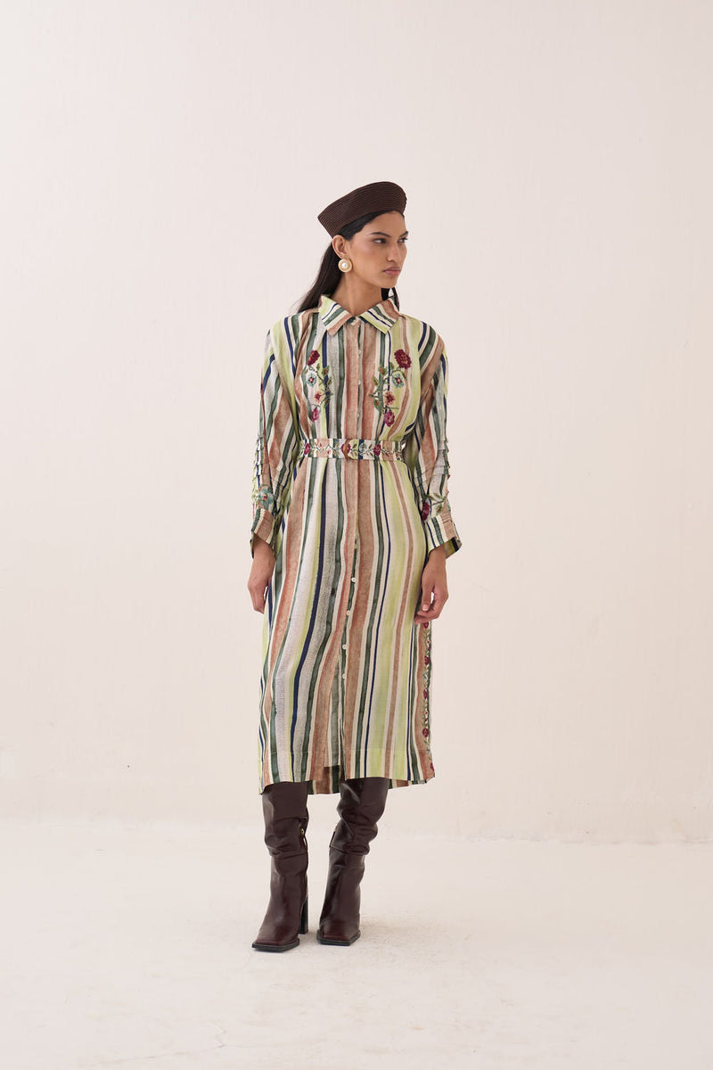 Rekha Belt bemberg muslin belts by O'Frida in green for women in Singapore
