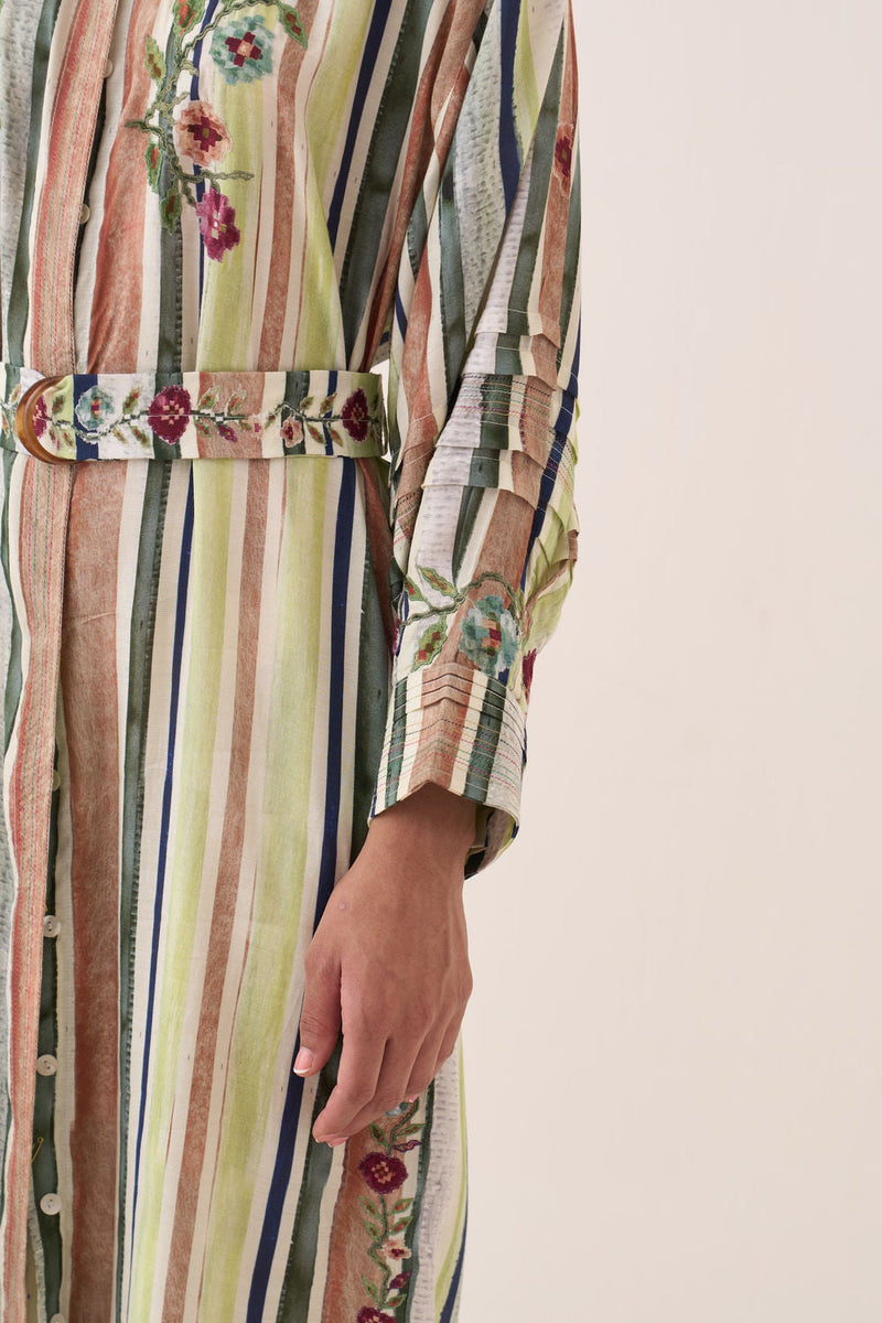Rekha Belt bemberg muslin belts by O'Frida in green for women in Singapore