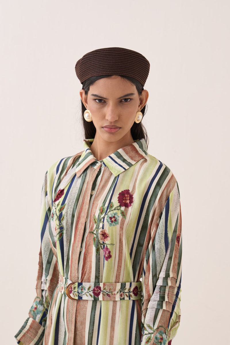 Rekha Belt bemberg muslin belts by O'Frida in green for women in Singapore