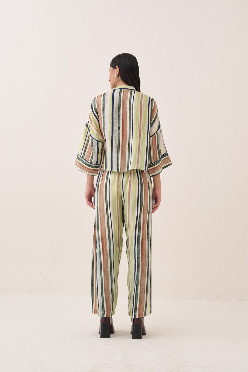 Bagiya Jacket Set cotton slub co-ord set by O'Frida in multi-color for women in Singapore