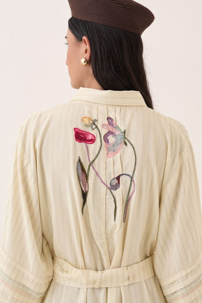 Lehar Belt cotton slub belts by O'Frida in ivory for women in Singapore
