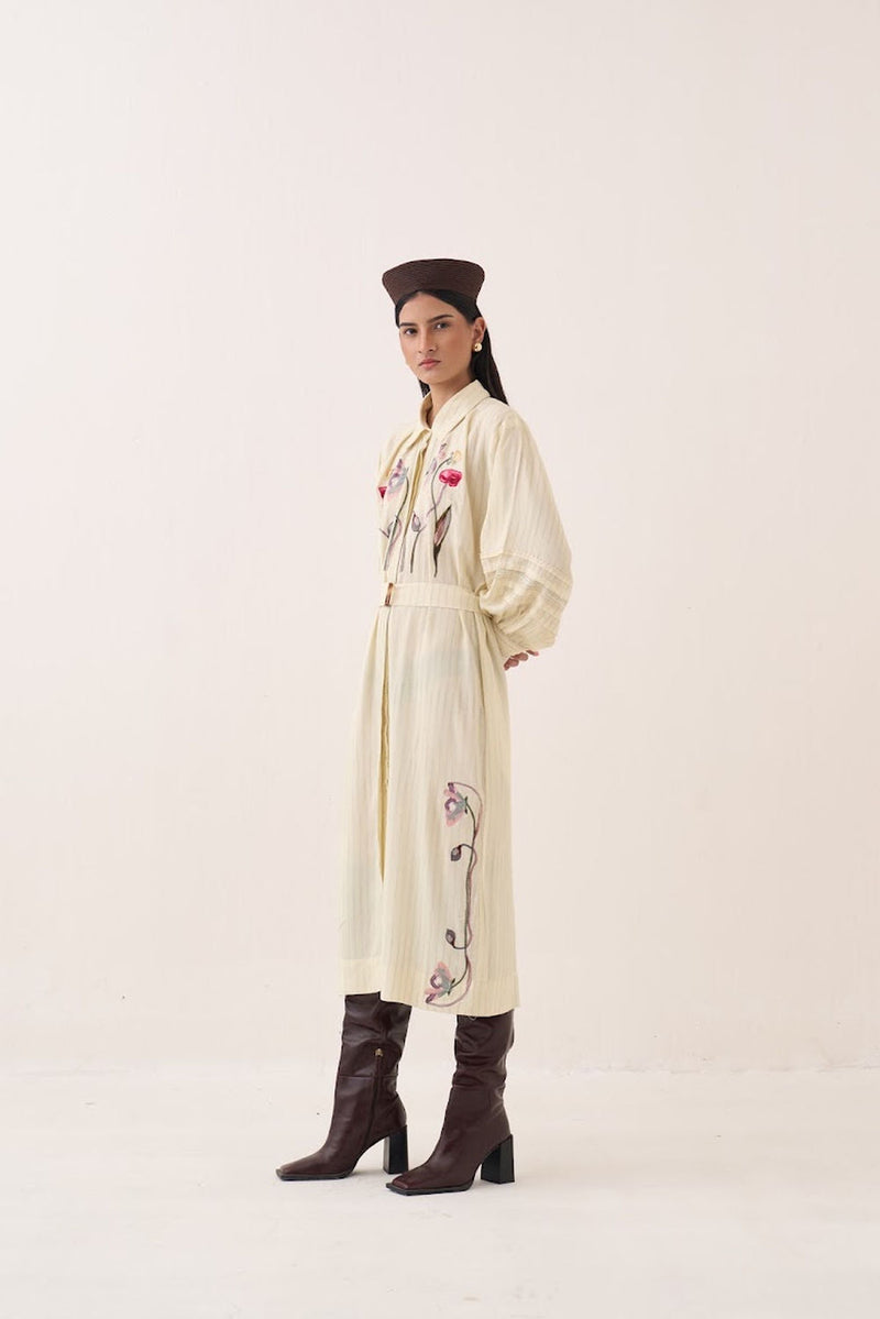 Lehar Belt cotton slub belts by O'Frida in ivory for women in Singapore