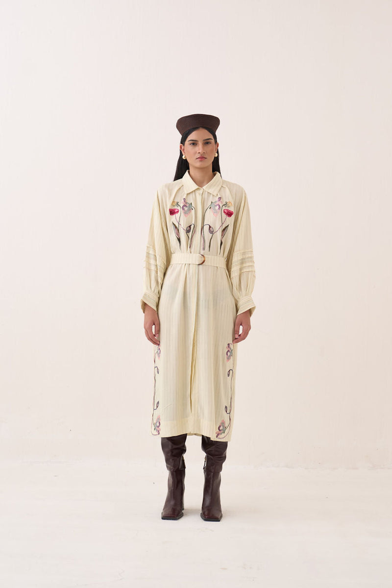 Lehar Belt cotton slub belts by O'Frida in ivory for women in Singapore